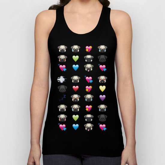 Emoji Pug Unisex Tank Top