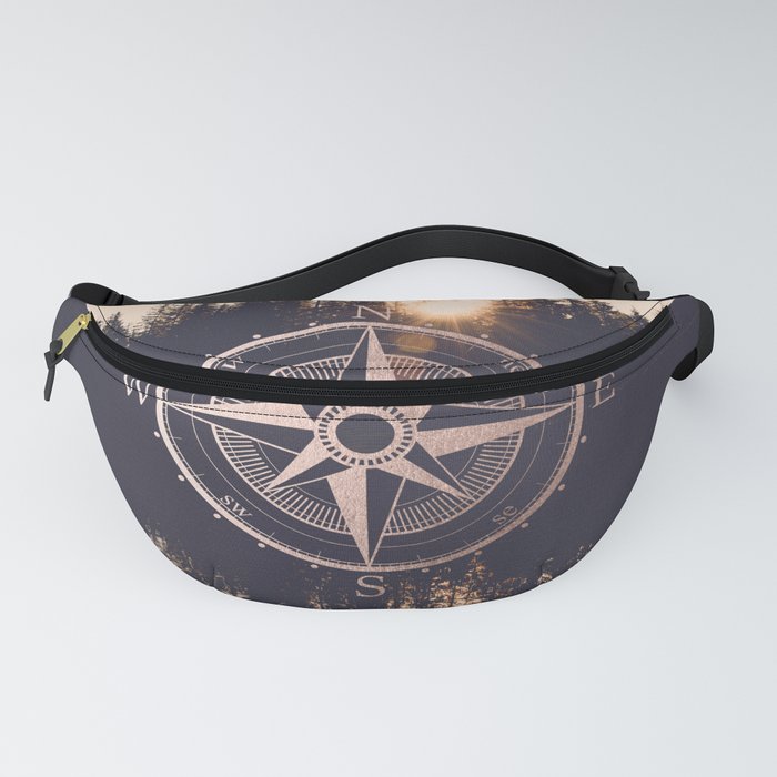 Rose Gold Compass Forest Fanny Pack