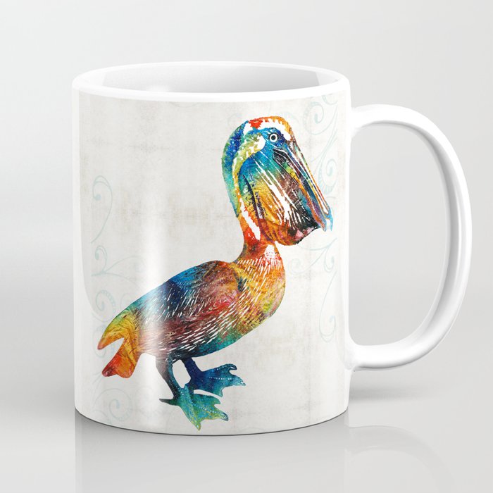 Colorful Pelican Art 2 by Sharon Cummings Coffee Mug