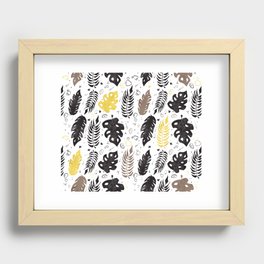 Black and gold jungle Recessed Framed Print