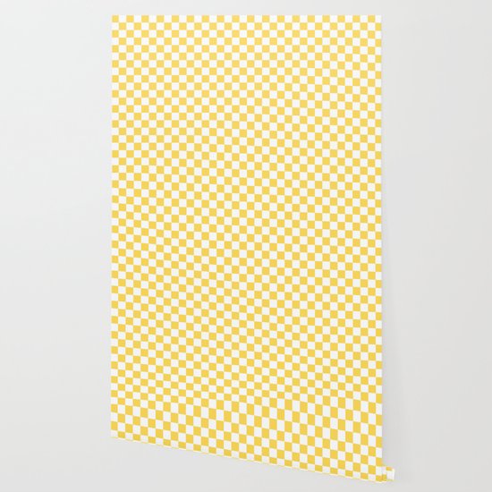 Mustard Yellow And White Checkerboard Pattern Wallpaper By Roneric