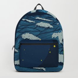 Star Man Backpack | Ocean, Stars, Cosmic, Moonlight, Undewater, Astronaut, Waves, Digital, Painting, Psicadelic 