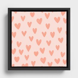 Red Hearts Framed Canvas