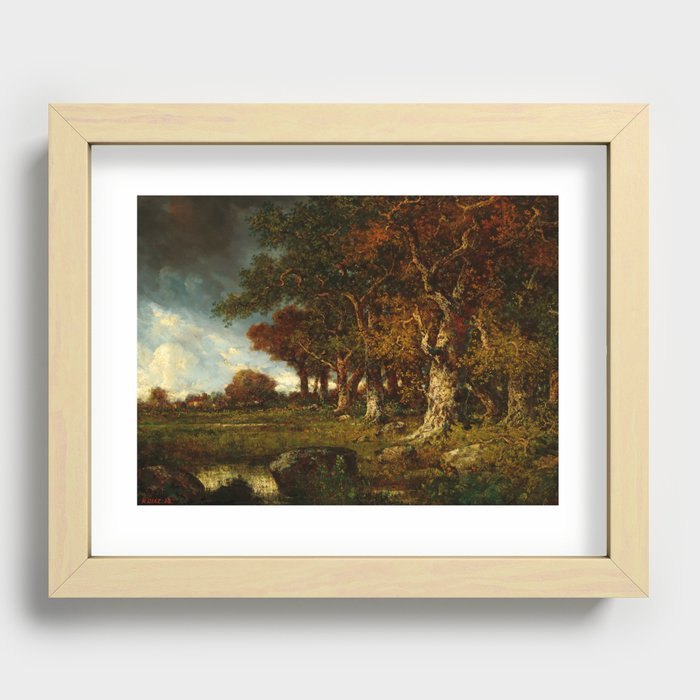 The Edge of the Forest at Les Monts-Girard, Fontainebleau, 1868 by Narcisse Diaz de la Pena Recessed Framed Print