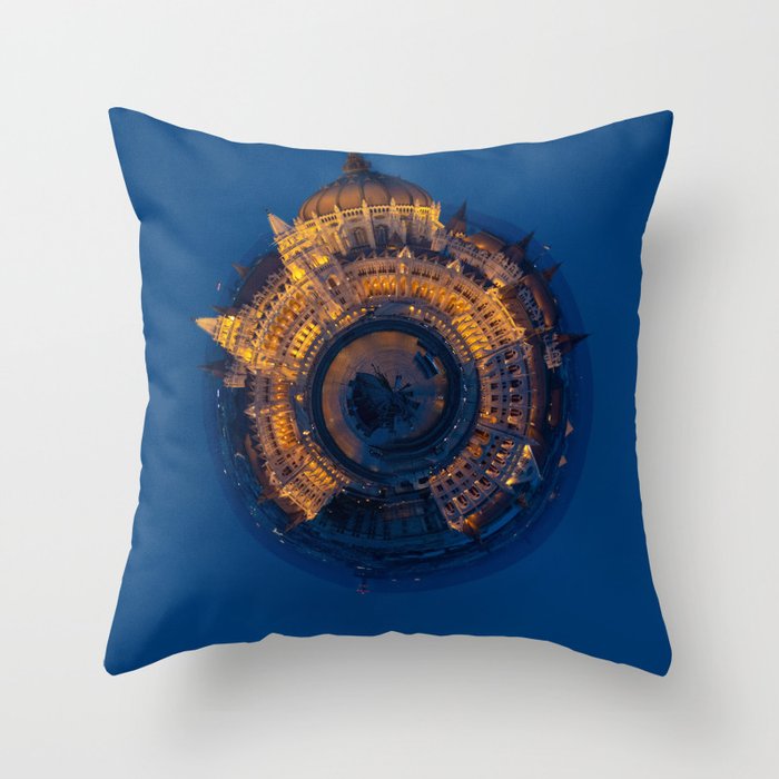 Tiny World of the Hungarian Parliament in Budapest Throw Pillow