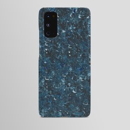 Dark Blue Indigo White Sponge Painting Android Case