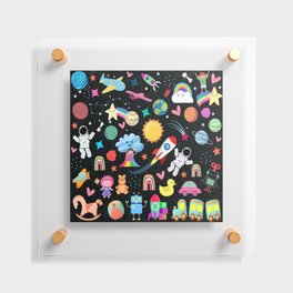 Astronaut and space pattern gift for kids Floating Acrylic Print