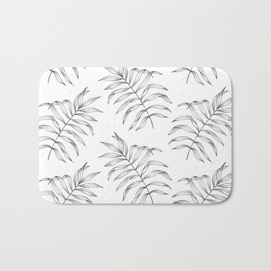 Palm Leaves Pattern Bath Mat