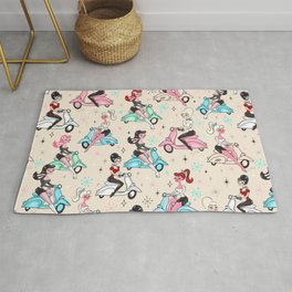 Scooter Girls Pattern Rug