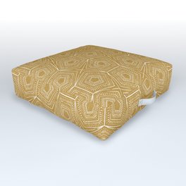 pentagon and stars - mustard Outdoor Floor Cushion