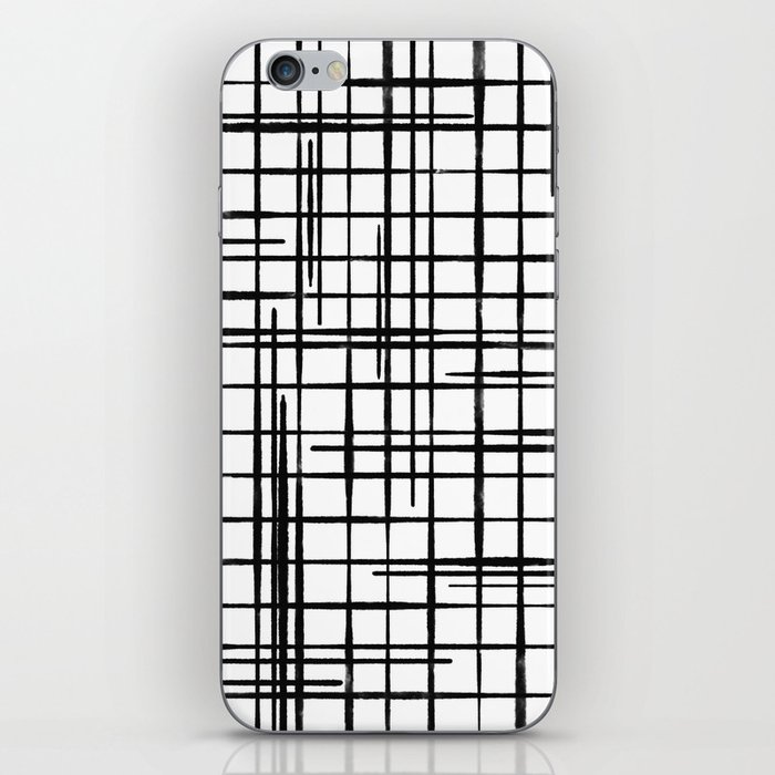 Black and White Abstract Grid Pattern iPhone Skin