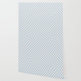 Check II - Baby Blue Twist — Checkerboard Print Wallpaper