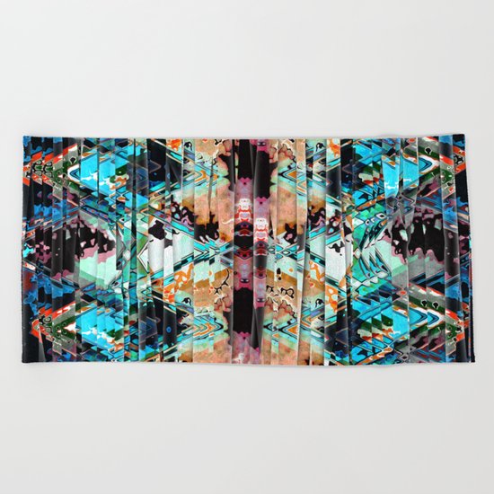 Colorful Abstract In Shreds Beach Towel