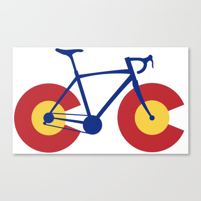 Colorado Flag Bicycle Canvas Print