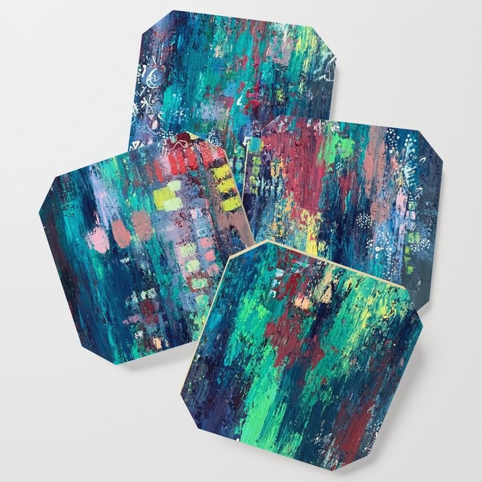 dissonance, abstract painting Coaster