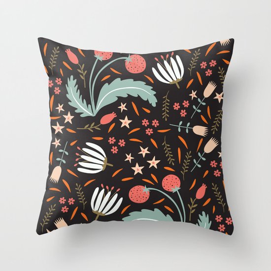 Floral Fusion Throw Pillow