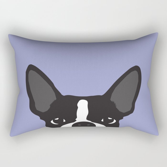 Boston Terrier Violet Rectangular Pillow