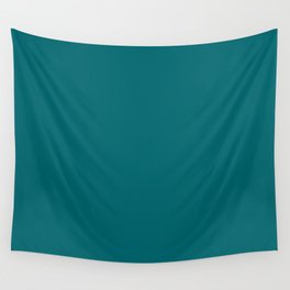 Dark Teal Solid Color Pantone Alexandrite 18-4835 TCX Shades of Blue-green Hues Wall Tapestry
