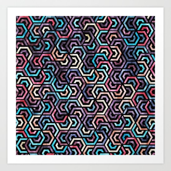 Seamless Colorful Geometric Pattern XXII Art Print