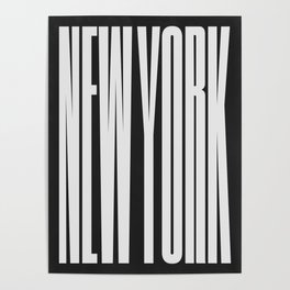 New York: B&W Typography Edition Poster