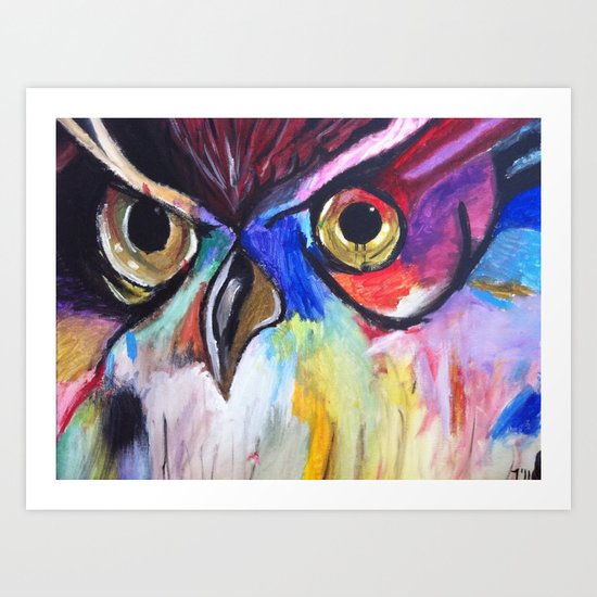 Colorful Owl Art Print