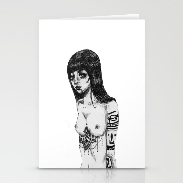 Egyptian tattooed girl Stationery Cards