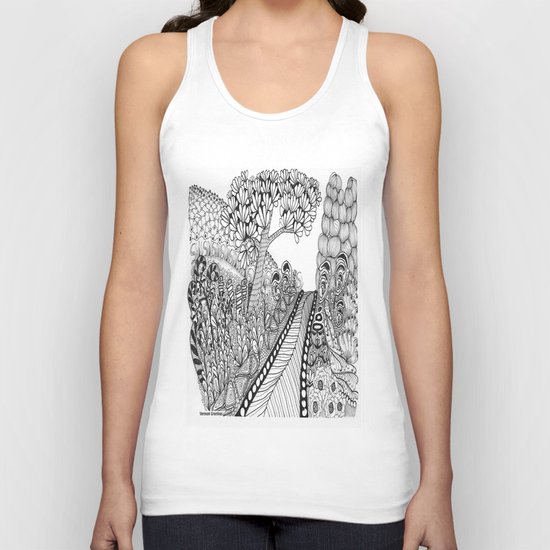 Zentangle Illustration - Road Trip Unisex Tank Top