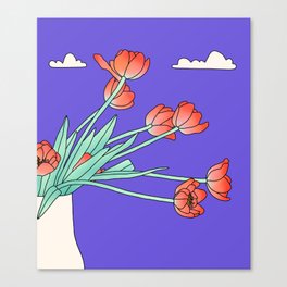 Flower vase in purple Canvas Print
