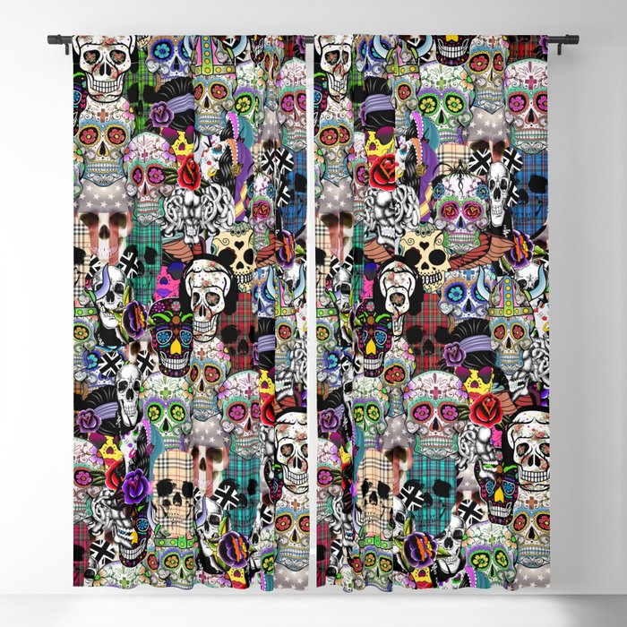 Halloween skulls Blackout Curtain