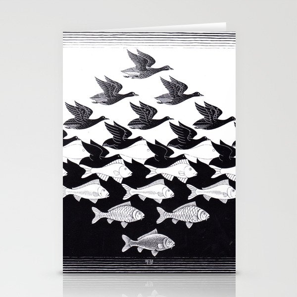 "Sky and Water I" by M.C. Escher Stationery Cards