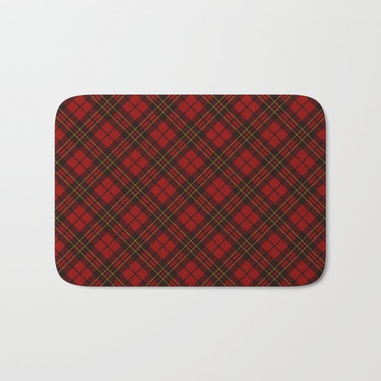 Adorable Red Christmas tartan Bath Mat
