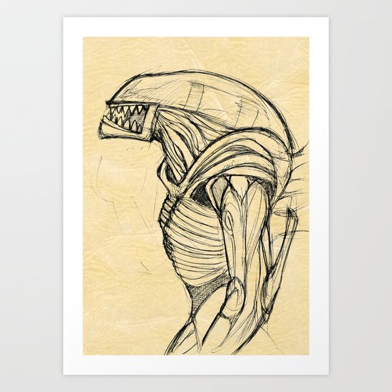 ALIEN3 SKETCH Art Print