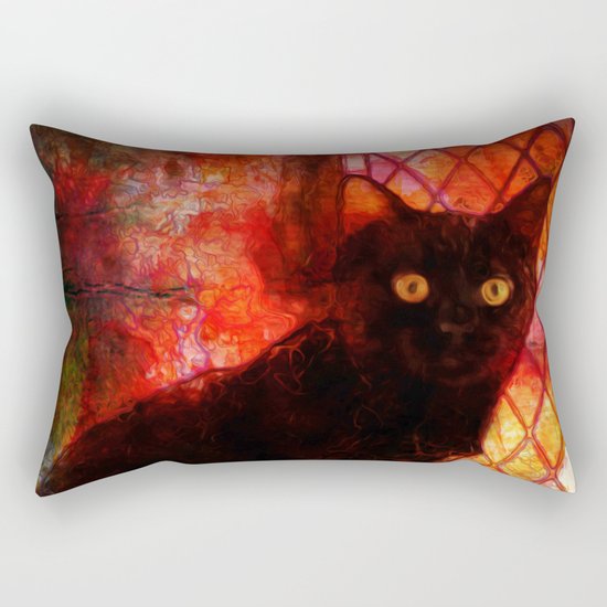 Staring Cat Rectangular Pillow