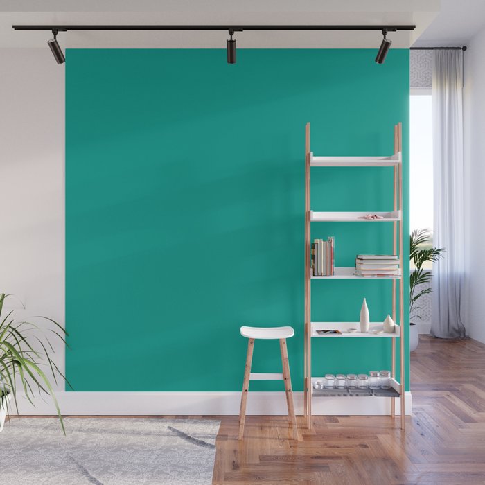 Solid Teal Color Wall Mural