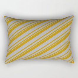 [ Thumbnail: Dark Goldenrod & Dark Grey Colored Stripes/Lines Pattern Rectangular Pillow ]