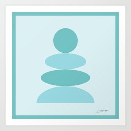 Calm Zen Balance - Pale Blue Pastel Green Art Print
