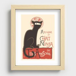 A French Ninja Cat (Le Chat Ninja) Recessed Framed Print