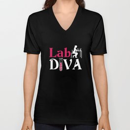 Lab Diva Lab Tech Chemist Laboratory Technician V Neck T Shirt