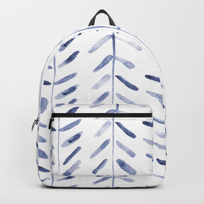 Indigo cuteness - watercolor abstract herringbone Backpack