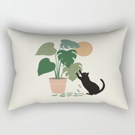 Cat and Plant 13: The Making of Monstera Rectangular Pillow