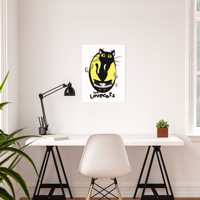 The Lovecats Illustration The Cure Song Poster By