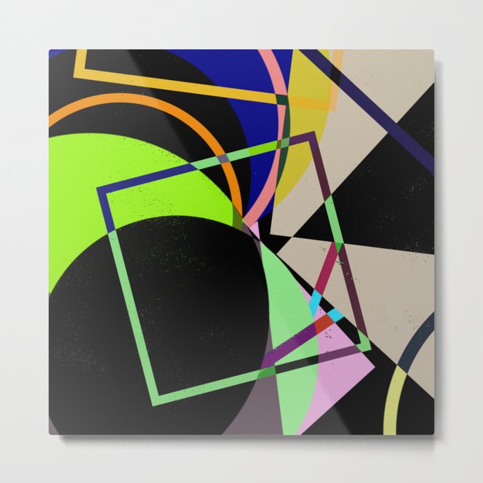 Retro Pastel X - Abstract, geometric, scandinavian pattern artwork Metal Print