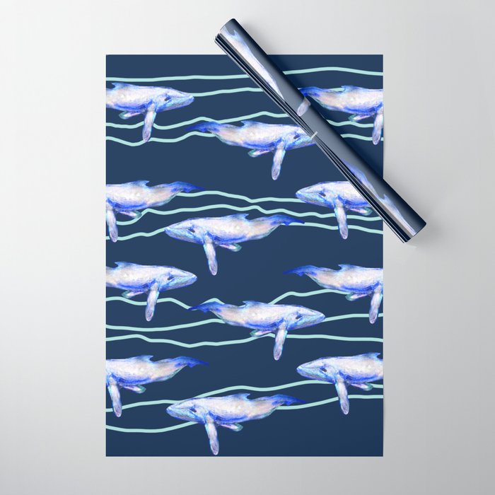 Whales Sea life Animals Art Sperm whale  Wrapping Paper