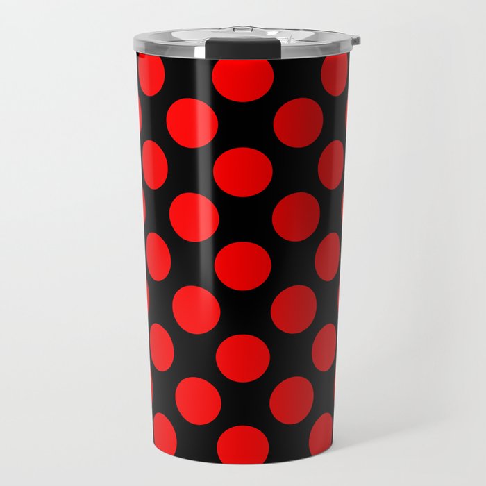 Purely Red - polka 1 Travel Mug