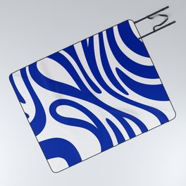 Navy blue swril pattern Picnic Blanket