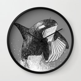 Orcordion Wall Clock | Orca, Drawing, Killerwhale, Music, Wildlife, Pun, Pencil, Nature, Animal, Accordion 