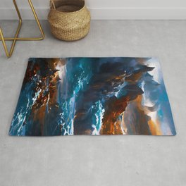 Stormy Ocean Area & Throw Rug