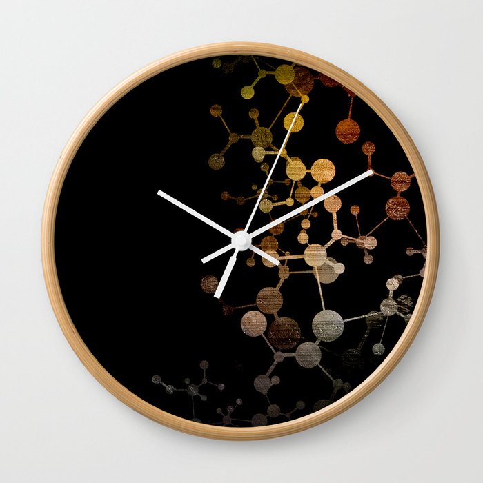 Metallic Molecule Wall Clock