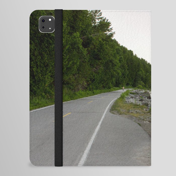 Lake Michigan and a Bicycle only Highway on Mackinac Island iPad Folio Case