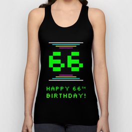 [ Thumbnail: 66th Birthday - Nerdy Geeky Pixelated 8-Bit Computing Graphics Inspired Look Tank Top ]